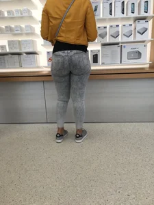 Big Booty in Grey Tight Jeans Store Creepshots