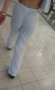 White pants, black thong  VTL