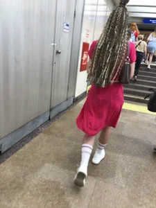 Candid Girl With Dreadlocks Subway VPL Creepshots Gallery - Her Panties Seen Through Her Dress