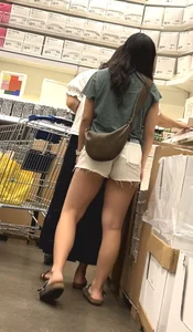 Asian in short shorts at Ikea