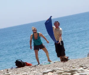 Nude beach and topless girls