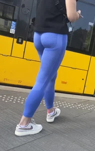 tight blue yoga pants(OC)