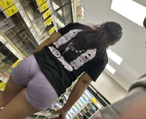 Little booty latina in gym shorts