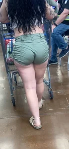 Cute Latina in Cheeky shorts at Walmart