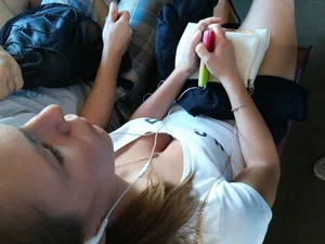 Tits under T-Shirt Bus Creepshot