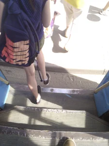Skinny Legs in a Bus Candid Photo