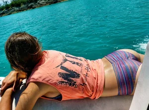 Wet Girl in a Top and Panties Creepshot