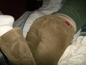 Booty in Brown Pants Home Creepshot in Bed