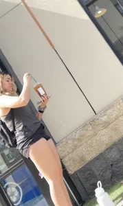 Plump teen VPL biker shorts