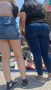 [oc] Beautiful lady with nice legs and sexy denim skirt