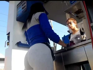 Argentina gas station giant ass tight leggings