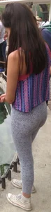 Cute Booty in Grey Leggings Candid Pic