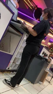 Tiny Latina Coworker Bubble Booty & TIGHT Cameltoe Leggings