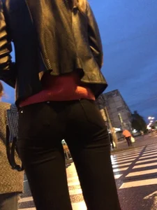 Hot Skinny Ass in Tight Pants City Creepshot Closeup