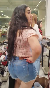 GREAT ASS on this beautiful girl with jean shorts
