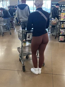 Return of the TIGHT Blue Leggings Blonde (This time in Burgandy)
