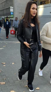 Sexy Leather Pants Street Creepshots