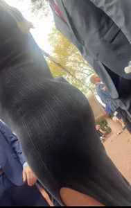 Beautiful blonde pregnant pawg in black dress