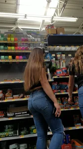 Brunette hottie shopping