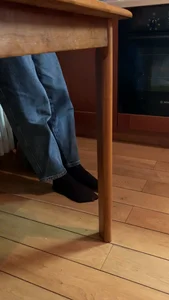 Teen girls' legs and feet in slippers home candid videos