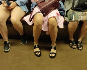Hot candid girls with amazing legs in subway trains creepshots