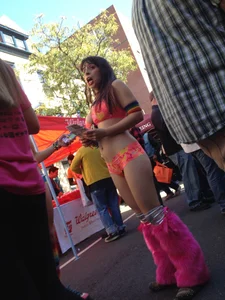 Promo girl in a sexy little outfit