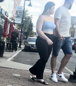 Thick Portuguese Baddie with a BBL in spandex flares