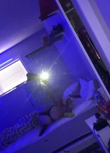 Girl in panties taking hot mirror selfies in bed