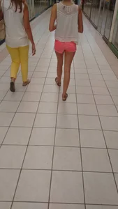 Skinny Legs And Little Booty in Pink Shorts