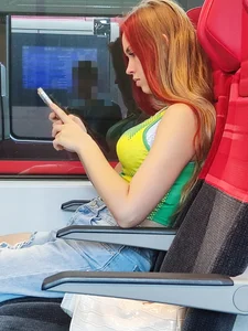 Hot sexy girl on train