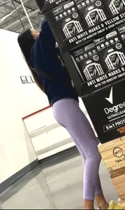asian tight ass in purple yoga pants creeped