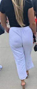 Church girl in white pants