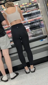Blondy tight Girl in black legging. OC