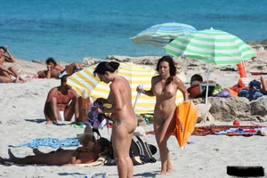 Bunch of sexy ladies on a nude beach