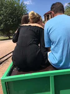 Blonde bending over in black shorts with vtl