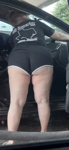 [OC] White MILF Hungry Ass Bent Over Car Wash