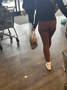 Return of the TIGHT Blue Leggings Blonde (This time in Burgandy)