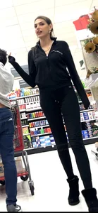 Pretty face in legging bendover at target