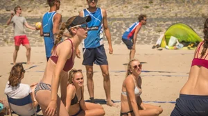 Beach volleyball babes in bikinis