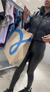 Hottest bubble ass in shiny black leggings