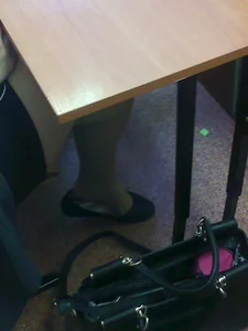 Candid college girl's legs