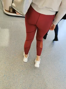 Nice ass in tight red leggings shopping