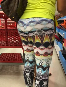 Milf shopping at Target in patterned leggings