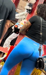 Thick ebony in blue leggings/ bonus shots