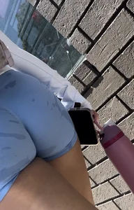 Thick Asian gym gf in booty shorts