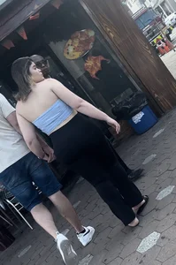 Thick Portuguese Baddie with a BBL in spandex flares