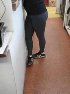 My co worker in leggings
