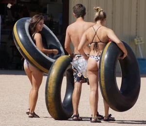 Bikini girls at Salt River Tubing in Arizona
