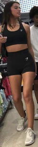 GymShark Snowbunny spandex shorts bend over