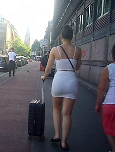 White skirt ass
